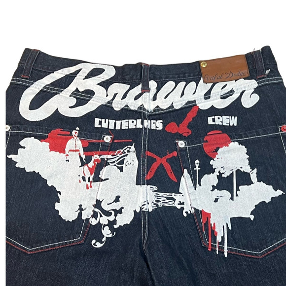 Artful Dodger Y2K Grunge Baggy Jean Shorts - Picture 3 of 5